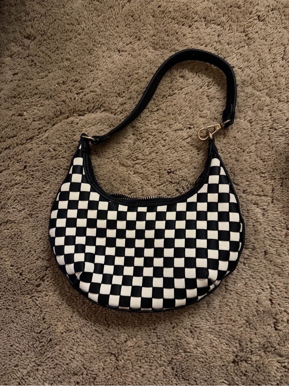 Universal thread mini checkered purse